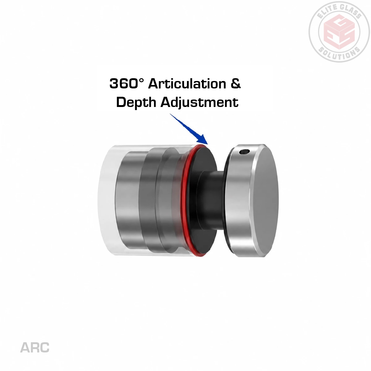 50mm diam x 30mm Arch Lock Adjustable Glass Anchor